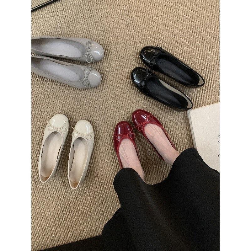 French-Style Bow Shallow Mouth Women's Shoes 2025 New Spring and Autumn Retro Gentle Evening Breeze Flat Loafers