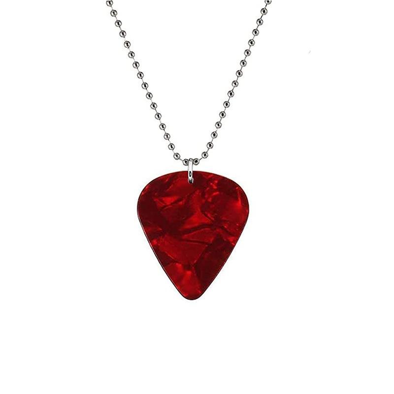 Cross-border Hot Jewelry Hellfire Guitar Tricks Fashion Red Necklace Personalized Bead Chain Necklace Men's and Women's Accessories