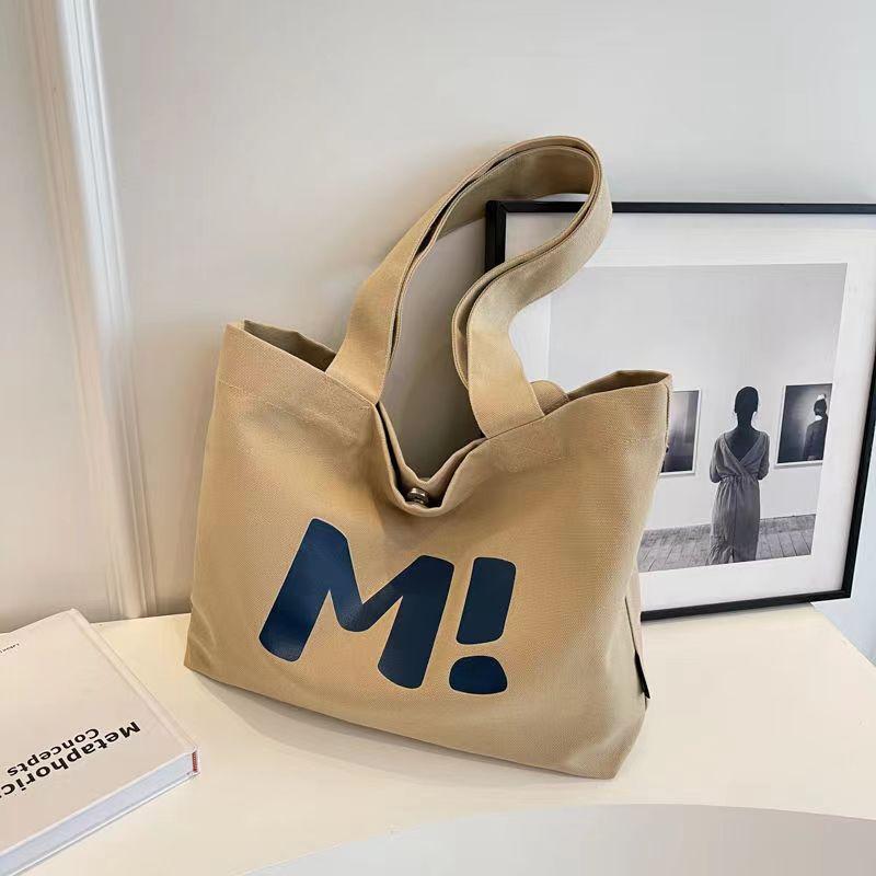 Cute College-Style Canvas Women's Bag for College Students, Casual and Versatile Shoulder Bag for Going Out, Simple Class and Tutoring Bag