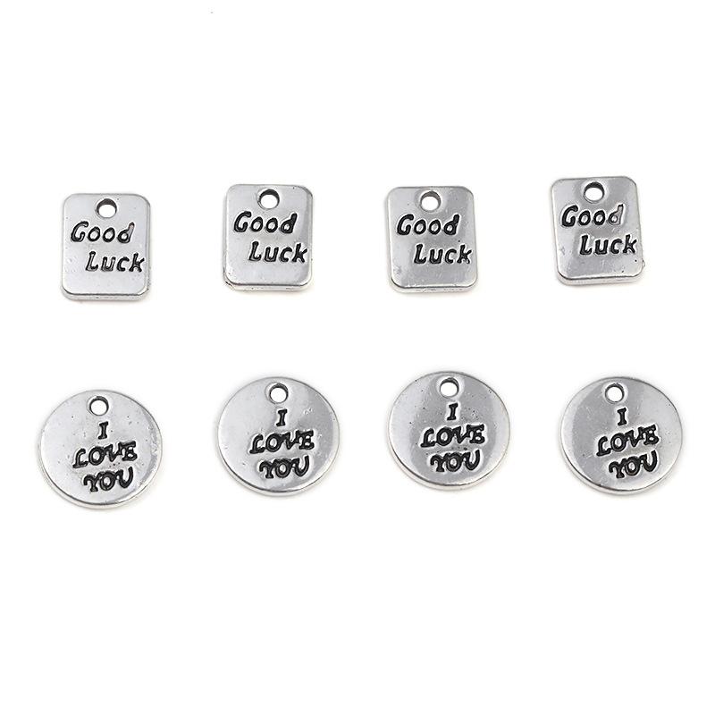 DIY retro alloy accessories English plate pendant handicraft accessories