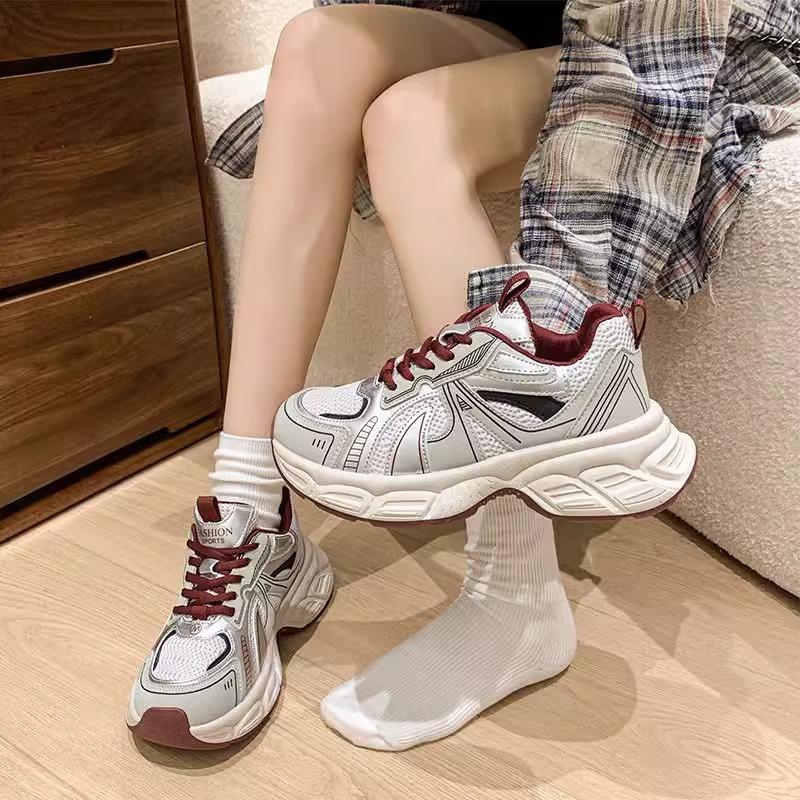 Retro Platform Dad Sneakers for Women, 2026 Spring New Niche Versatile Height-Increasing Thick-Soled Lightweight Casual Sports Shoes