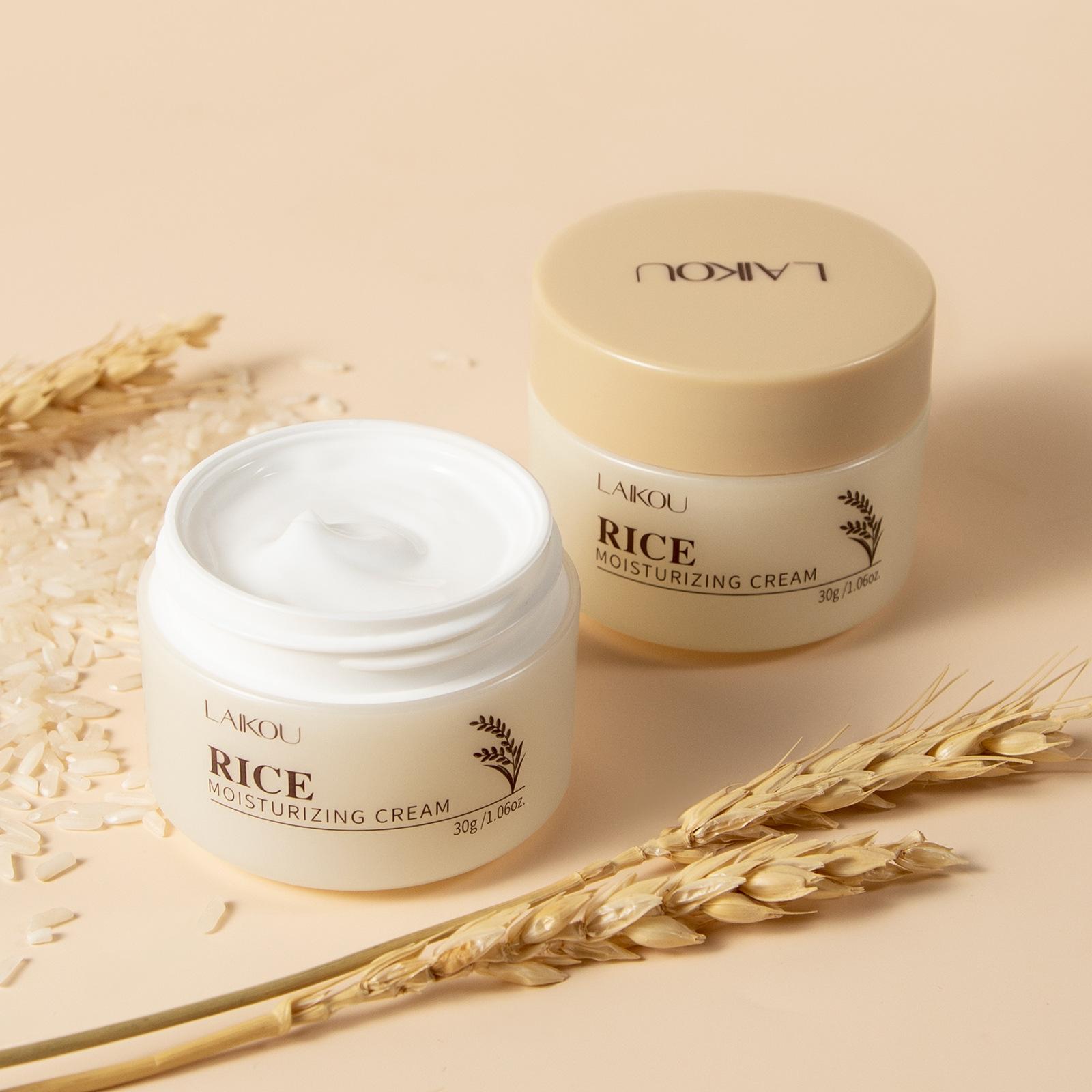 Cross-Border New Product Laiko Rice Cream 30g Moisturizing Cream Moisturizing Plant Extract Facial Skin Care Fda Cosmetics