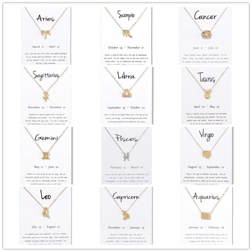 New twelve Constellation necklace pendant female clavicle chain accessories European and American style jewelry necklace wholesale