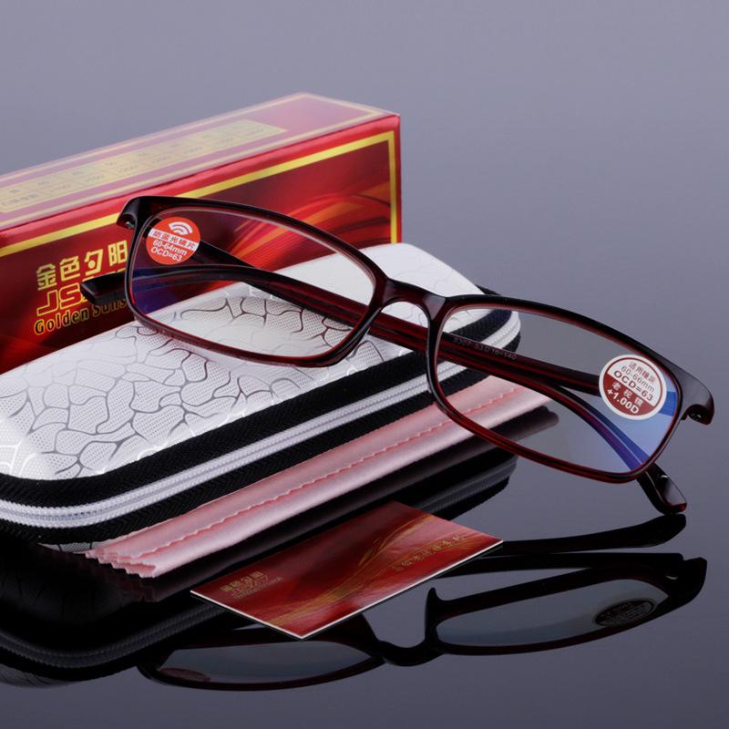 2024 New Tr90 Reading Glasses, Anti-Blue Light, Anti-Radiation, Standard Interpupillary Distance, Golden Sunset Wholesale