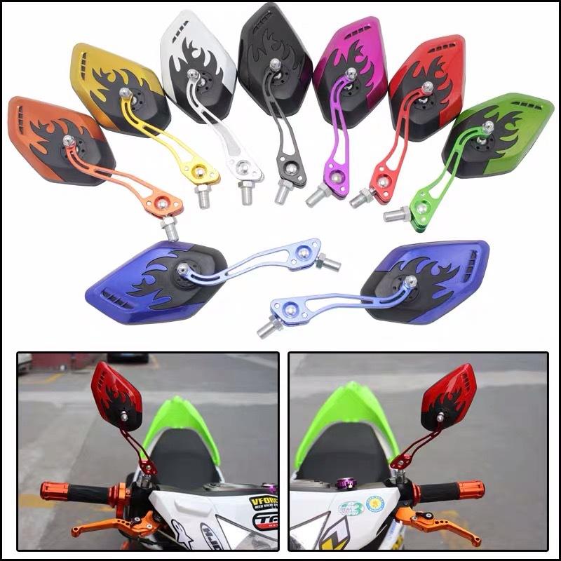 Motorcycle accessories electric car modification ghost fire rearview mirror qiaoge rearview mirror rearview mirror reflector flame pattern