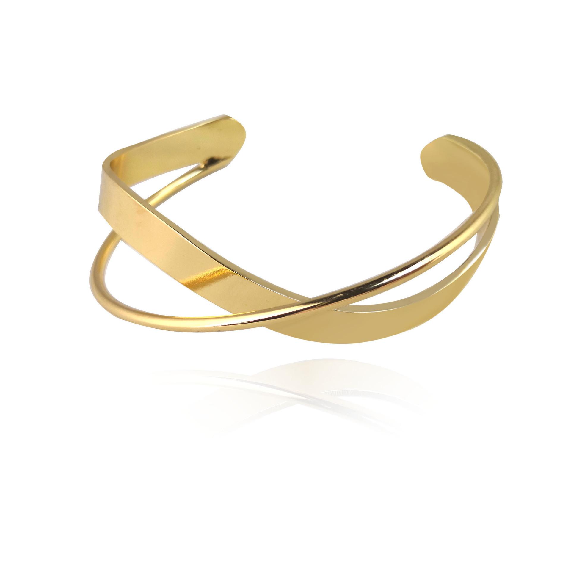 Europe and the United States new opening irregular bracelet women's fashion personality cross bracelet simple geometric metal bracelet wholesale