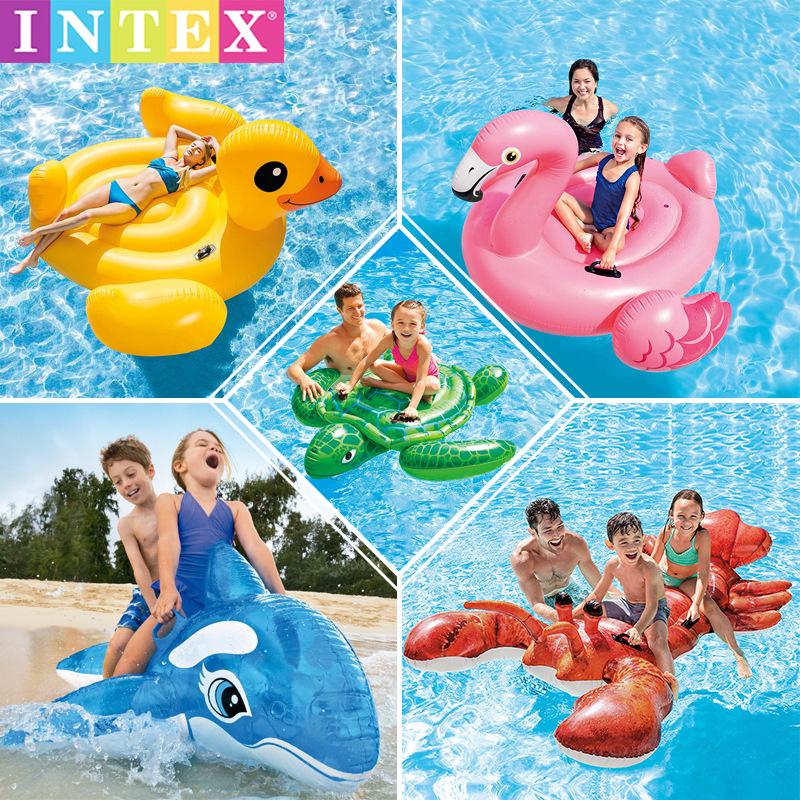 Intex Kidsren and Adults Water Mount Inflatable Toy Swan Flamingo Unicorn Row Peacock Floating Row