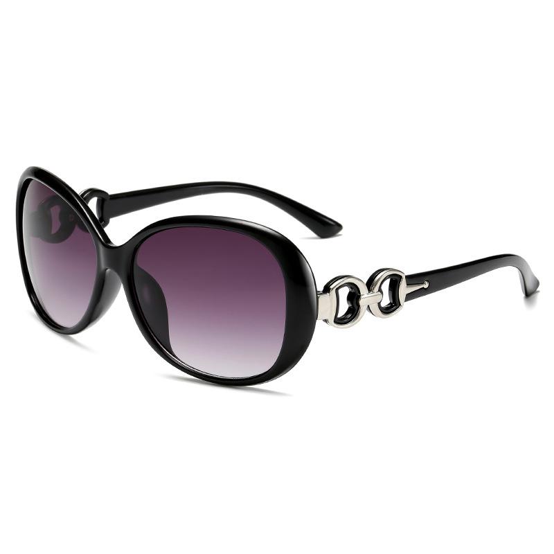 Factory New Trendyy Fashion Sunglasses 9509 Large Frame Sunglasses Women's Jade Crystal Texture Sunglasses