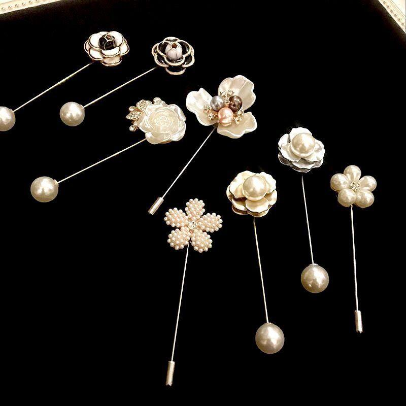 Camellia Flower Brooch with Pearl, Rose Flower Brooch, Floral Brooch Pin Accessories Wholesale, Anti-Exposure