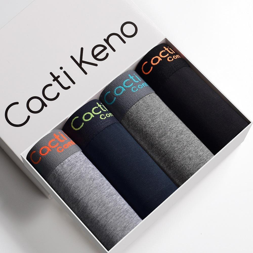 Men's underwear cotton breathable mid-waist boxers new large size Boys boxed shorts head manufacturers wholesale