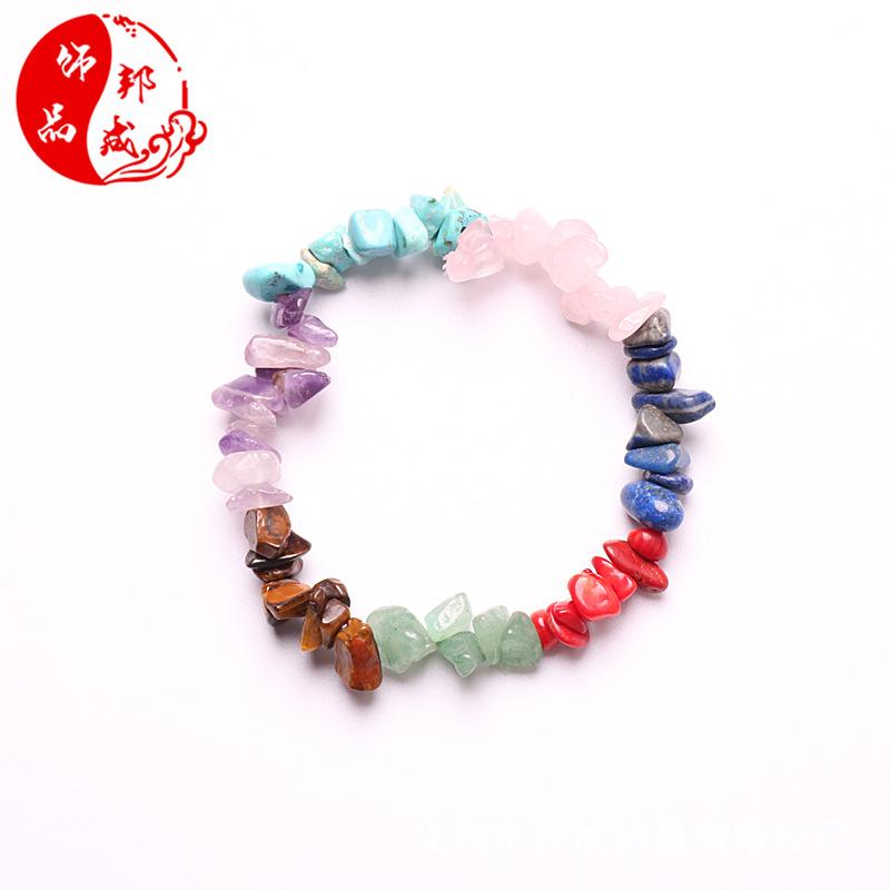Factory Direct Sales Natural Crystal Gravel Elastic Bracelet Colorful Gravel Bracelet Cross-Border Hot Sale