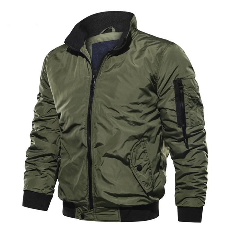 New Casual Young Men's Zipper Jacket Flight Jacket Factory Drop Shipping to Keep Warm