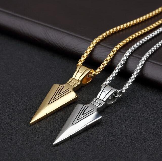 Korean Version Amazon Popular Arrow Necklace Pendant Short Keel Chain Men's Retro Jewelry Wholesale