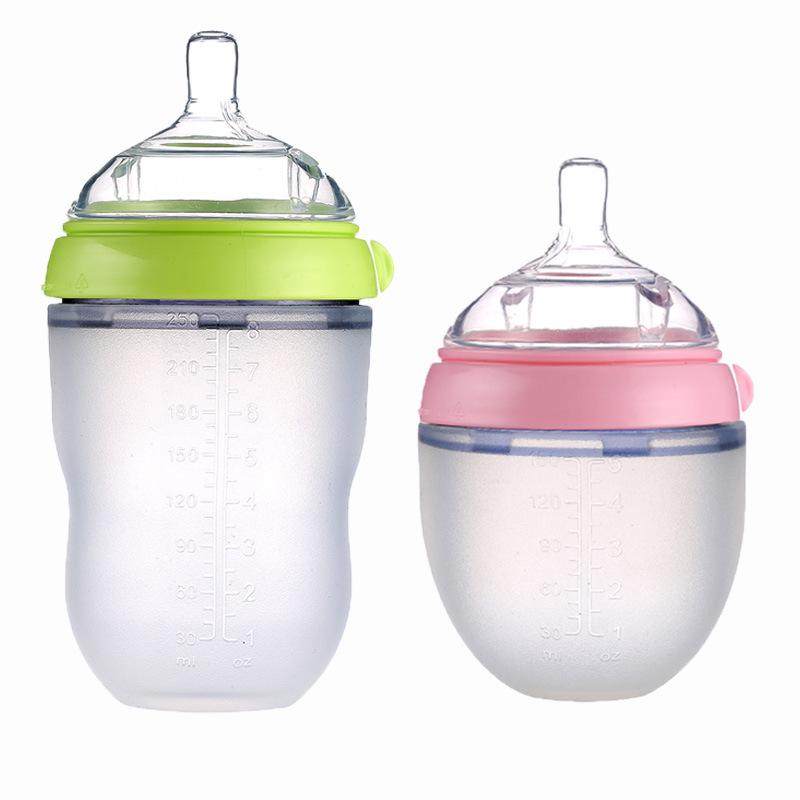 Source manufacturers cross-border American standard baby bottle ultra-wide caliber silicone bottle anti-flatulence anti-fall baby bottle