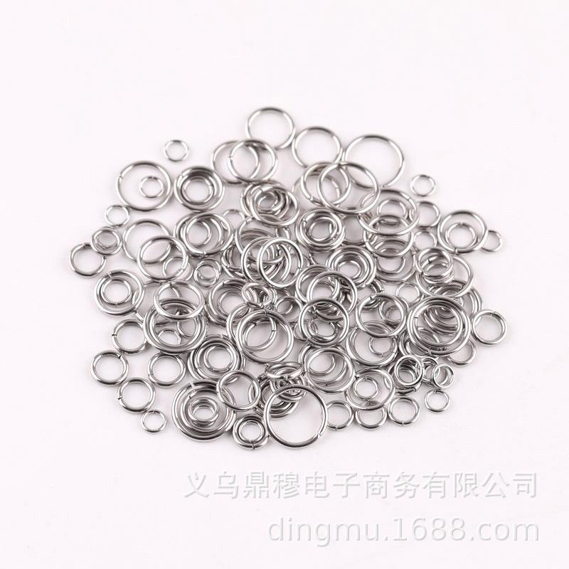 DIY Jewelry Accessories Handmade Materials Stainless Steel Open Ring Bead Bracelet Connector Single Ring Titanium Steel Open Ring