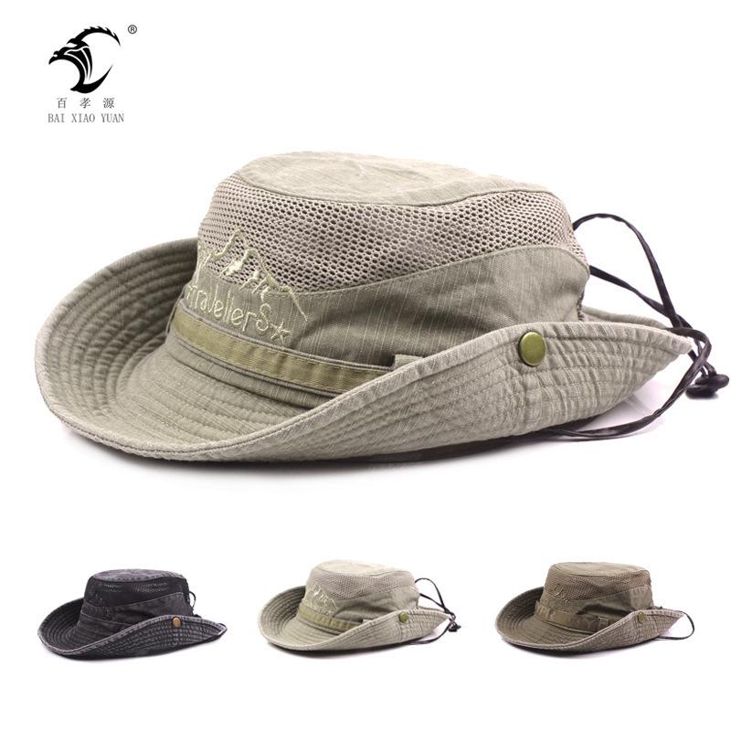 Baixiaoyuan Fisherman Hat Men's Fishing Hat Summer Outdoor Sun Hat Cotton Mesh Hat Women's Mountaineering Hat