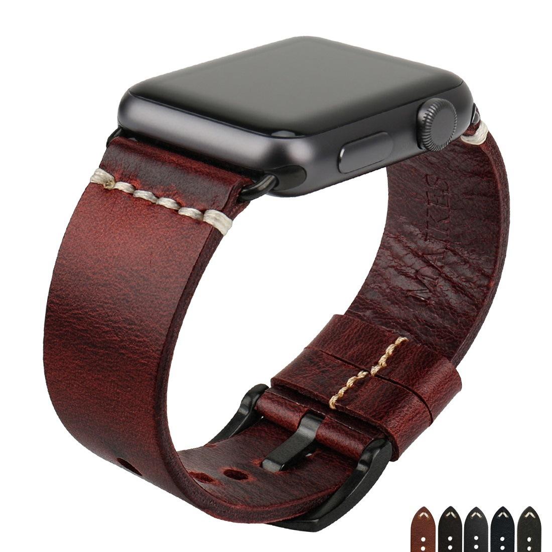 Spot Applicable apple watch Leather Strap apple watch iwatch8 Men's S7 Women's Strap