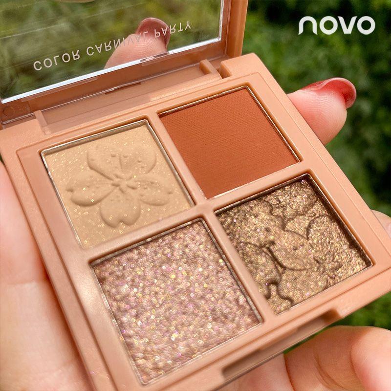 Novo Sakura's Story Four-color Eye Shadow Advanced Sense Novice Beginner Earth Color Daily Light Makeup Eye Shadow Plate