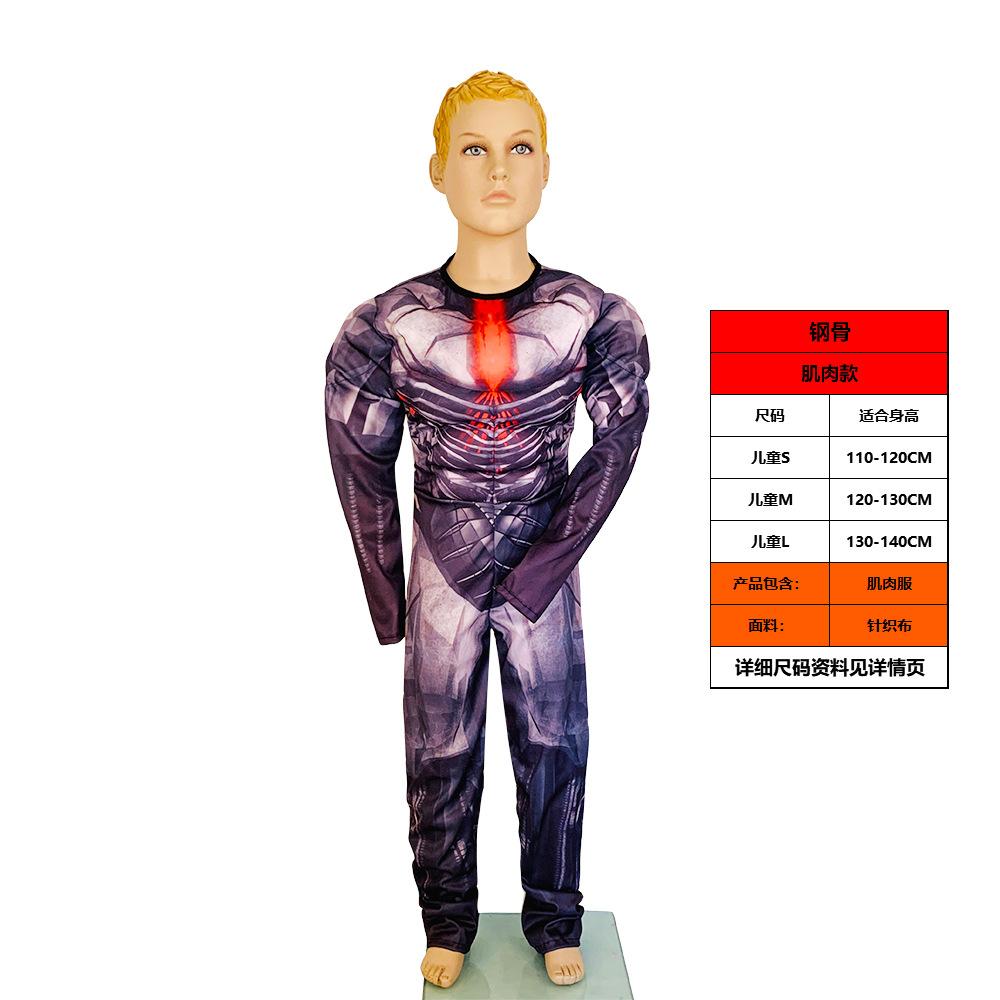 Halloween Children's Muscle Hero Cosplay Performance Captain America Iron Spider Character Costume with Mask and Claws