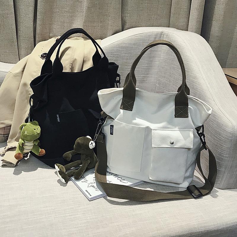 Bag Women's 2023 New Fashionable Korean Style Fashionable Tote Canvas Bag All-match Crossbody Bag Large Capacity Shoulder Handbag