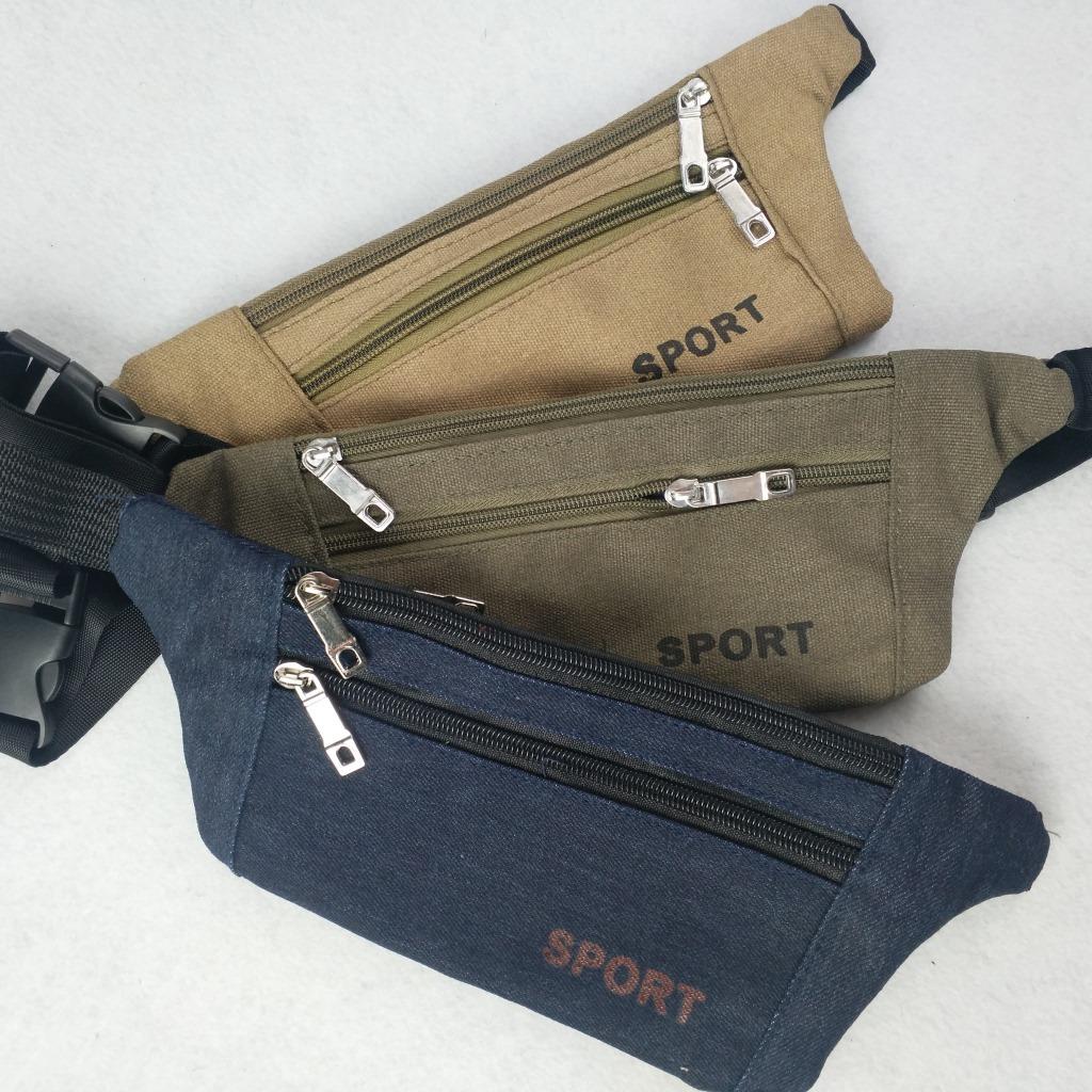 New Men's Canvas Fit Waist Bag Outdoor Sports Multifunctional Crossbody Wallet Outgoing Running Invisible Canvas Bag