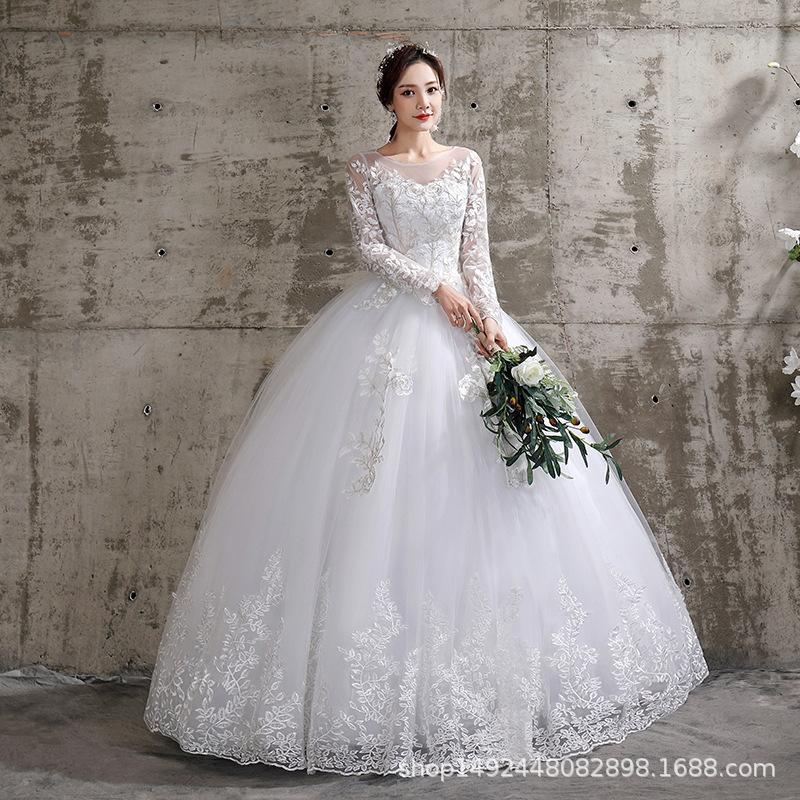Suzhou Wedding Dress Bride Sleeves Wedding Wedding Dress Slimming Large Size Simple Tiger Hill Korean-style African Foreign Trade Real Shot