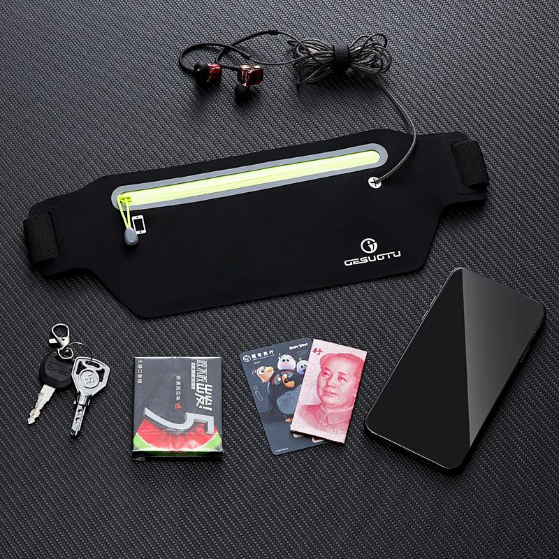 Sports Running Waist Bag Women's Mobile Phone Waist Bag Men's Marathon Equipment Fitness Ultra-Thin Invisible Belt Multi-Functional Waterproof