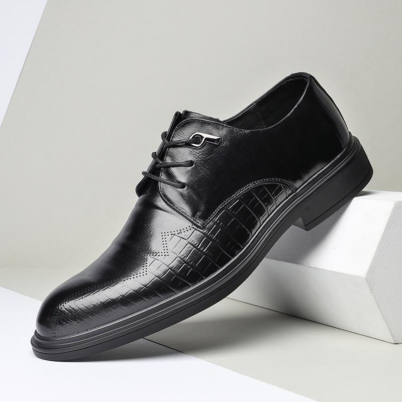 2021 new men's shoes Korean youth formal business leather shoes men's British pointed casual leather shoes men's wholesale