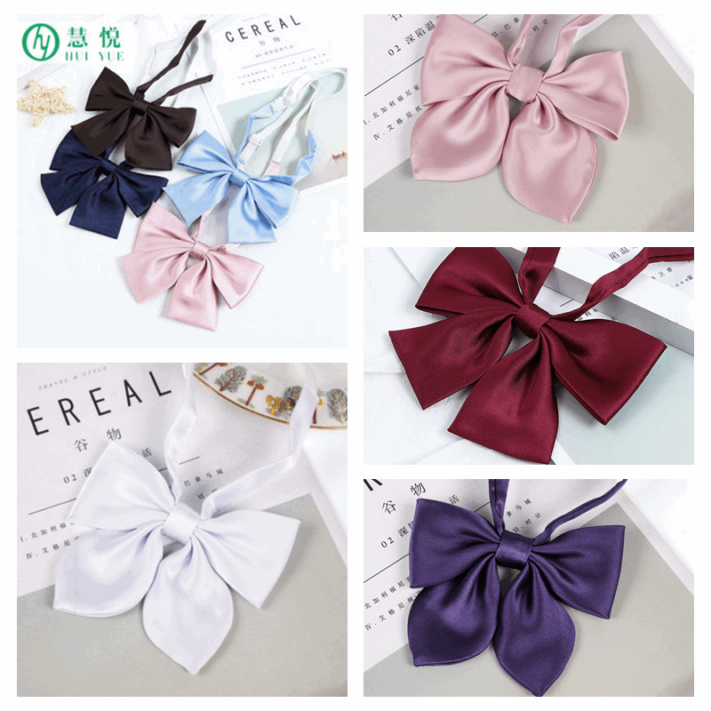 JK Japanese Bow Tie Diamond Silk Fabric Rabbit Ear Collar Multicolor Uniform Bow