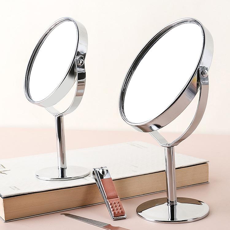 828 double-sided metal mirror Round Oval desktop makeup mirror 1:2 enlarged gift Beauty Mirror