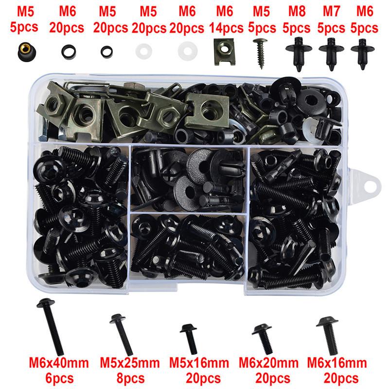 195Pcs Motorcycle Modification Accessories Windshield Cover Set Screws Colorful Fairing Set Screws