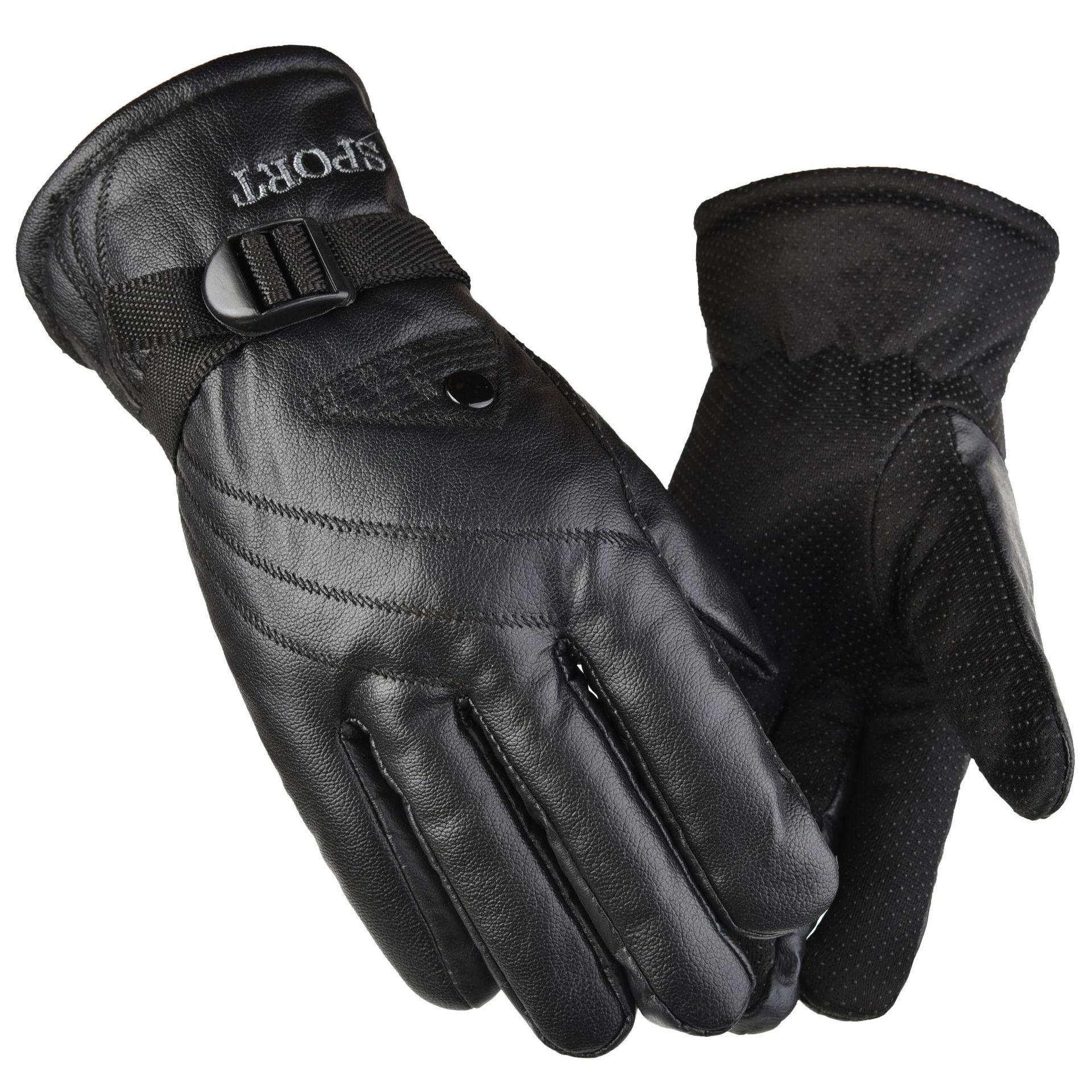 Gloves winter warm leather gloves men's sports plus velvet padded warm riding new motorcycle manufacturers in stock