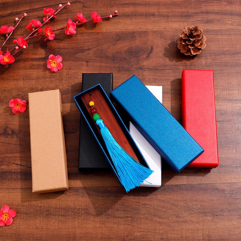 Bookmark packaging box pendant box heaven and earth cover jewelry packaging box retro Kraft paper pen box wholesale plus logo