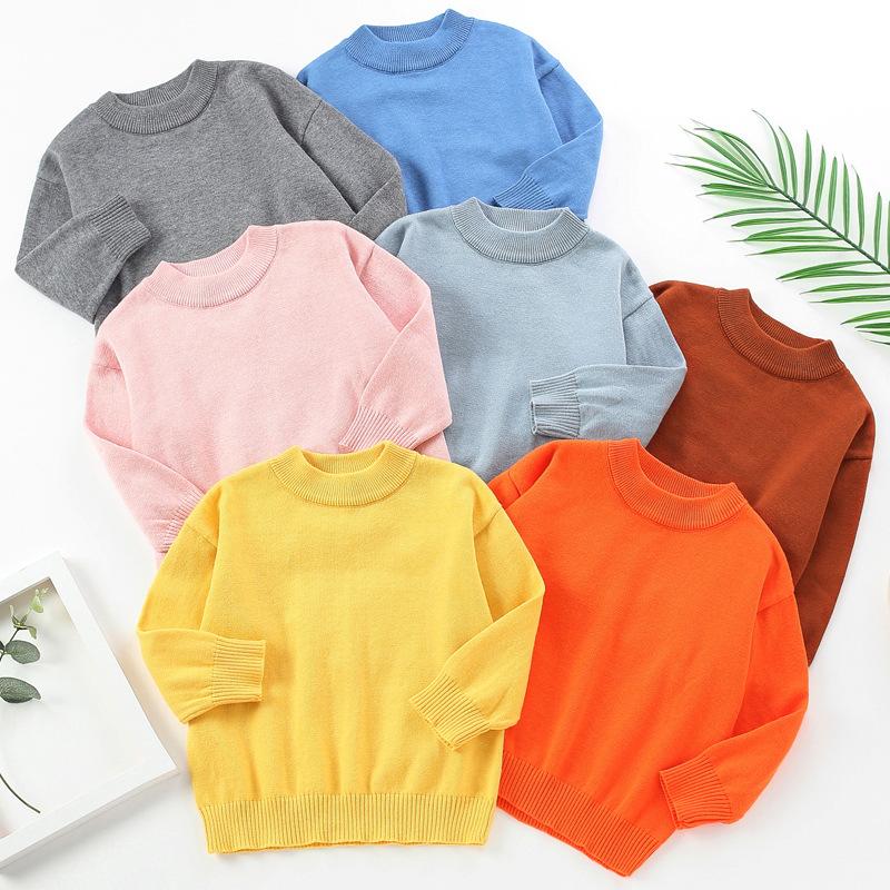 2026 Children's Spring and Autumn Sweater Baby Base Layer Knitted Sweater for Older Children Pure Cotton Warm Knitwear for Boys and Girls