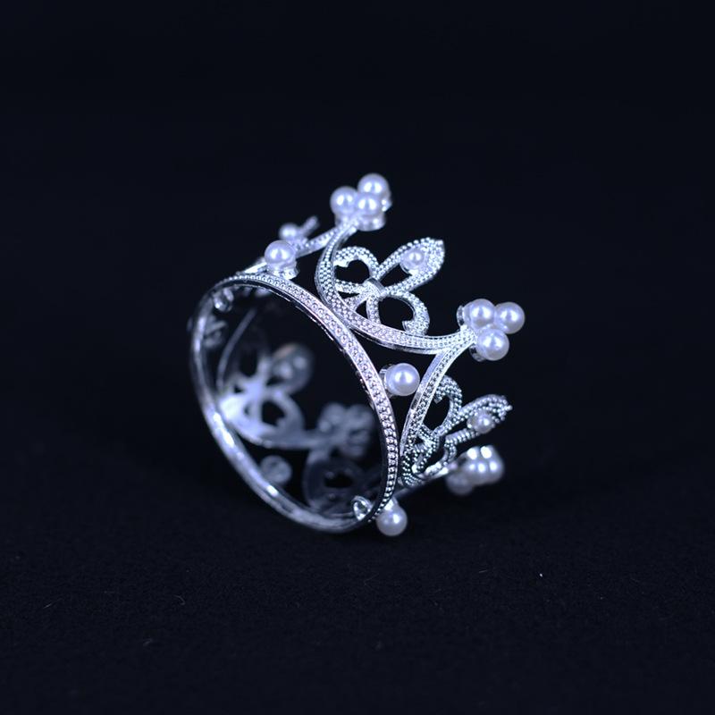 Bride European Round Small Crown Bridal Tiara Flower Girl Hair Accessories Wedding Dress Full Crown Birthday Cake Gift Round Crown