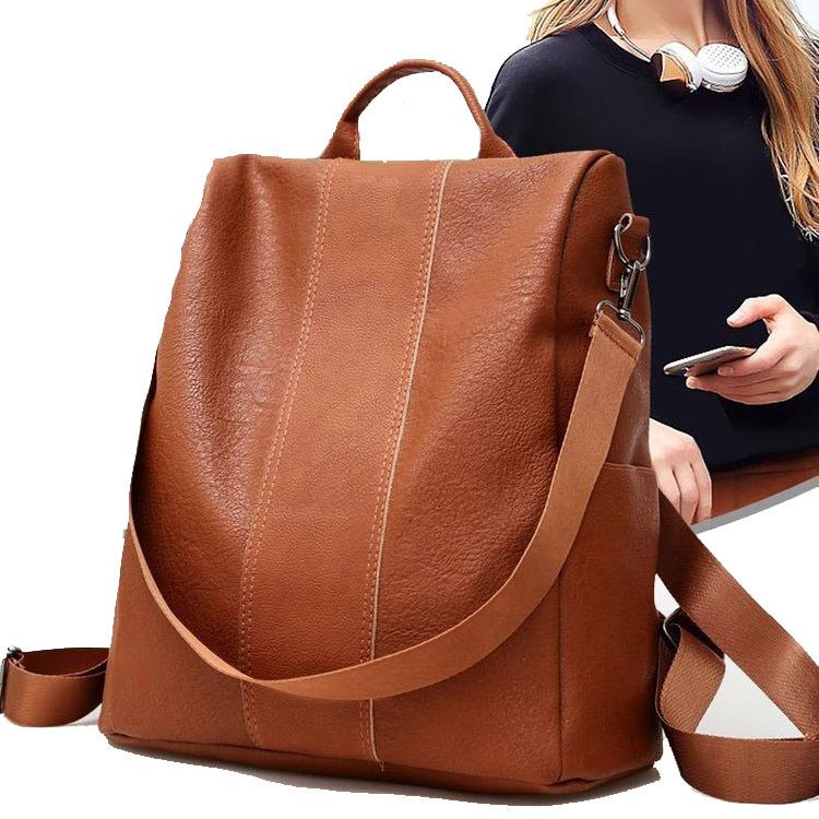 Backpack for Women 2024 New Korean Style Mommy Bag Large Capacity Anti-Theft School Bag Versatile Fashionable Casual Soft Leather Backpack