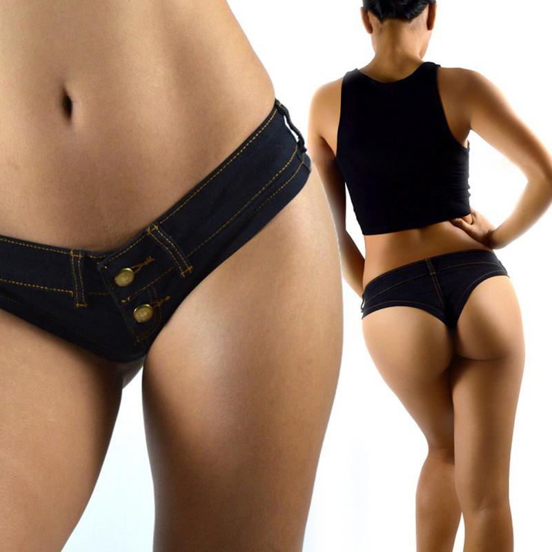 615 # Cross-Border New Summer Nightclub Sexy Hot Girl Denim Shorts Hot Pants European and American Low-Waisted Super Shorts One-Point Pants