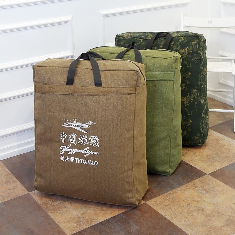 Large Capacity Backpack Thickened Canvas Bag Waterproof Travel Storage Bag Large Wear-resistant Luggage Bag Wholesale
