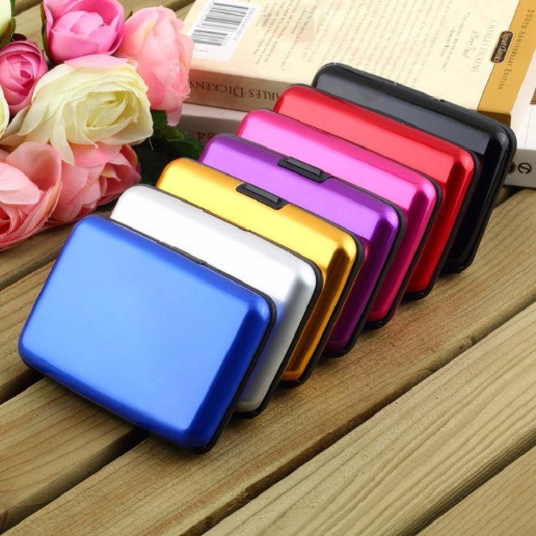 Spot Aluminum Alloy Credit Card Bag Business Card Box Aluminum Surface Colorful Card Box Antimagnetic Bank Card Box Coin Purse