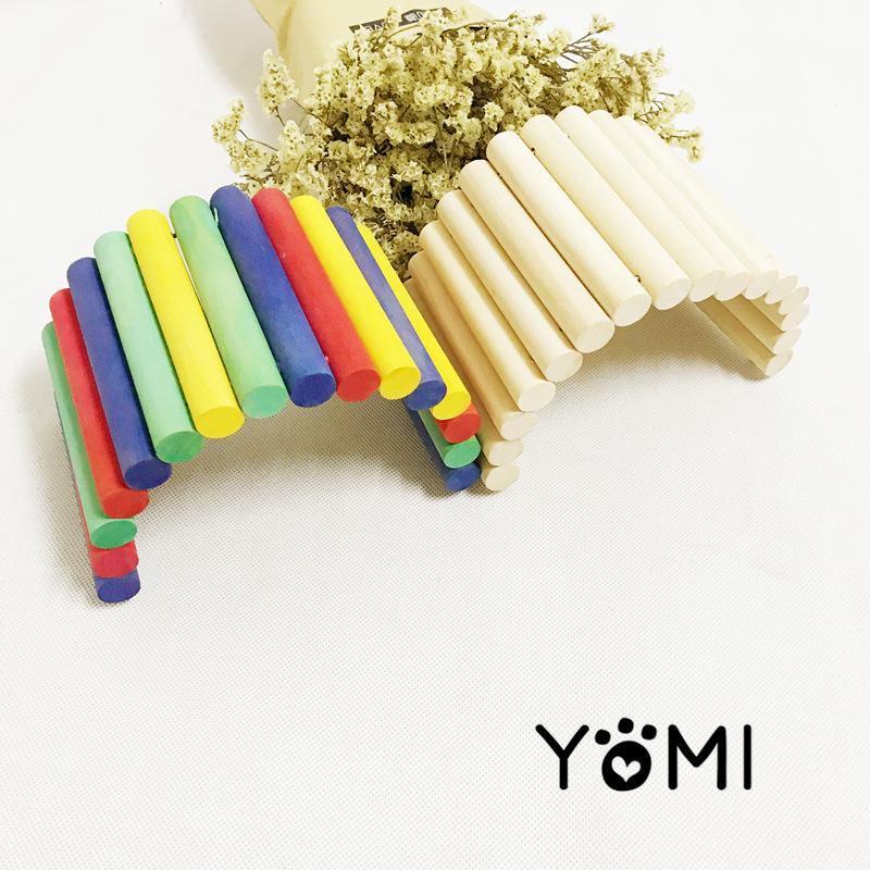 Hamster, Turtle, Squirrel, Golden Hamster, Parrot Hideaway Nest, Shelter House, Arch Bridge Toy, Bird Wooden Colorful Model