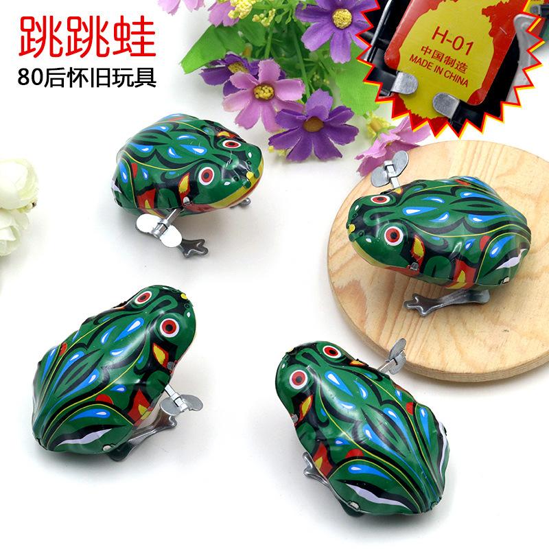H-01 Iron Frog Nostalgic Wind-Up Toy Baby Wind-Up Iron Frog Classic Street Stall Toy Batch