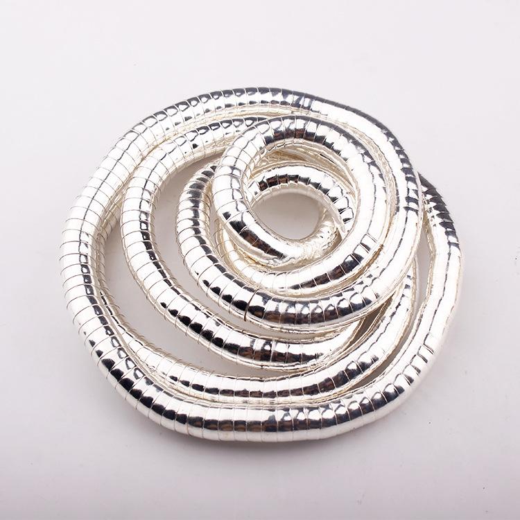 Winding Snake Necklace No Head and Tail 90cm White K Iron Plated Special-Shaped Year of the Snake Necklace Flexible Bendable Snake Bone Necklace