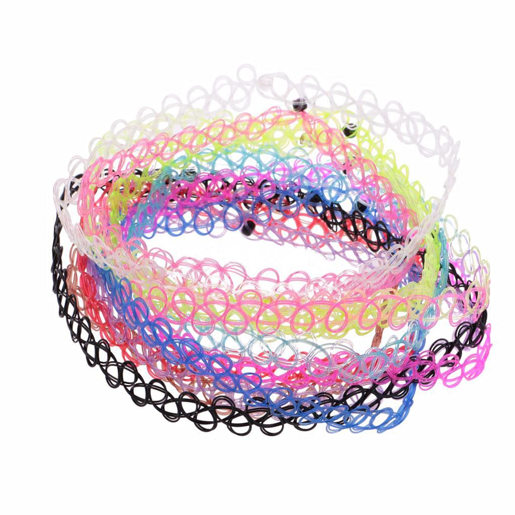 European and American jewelry color tattoo fishing line necklace 12 color set fashion simple close-fitting neck chain manufacturers wholesale