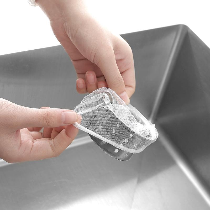 Kitchen Sink Filter Disposable Sewer Garbage Filter Meal Residue Sink Mesh Bag 100 Pieces