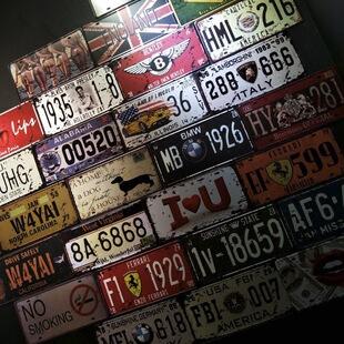 American retro license plate tin painting decorations industrial style bar hotel home creative personality wall decoration pendant