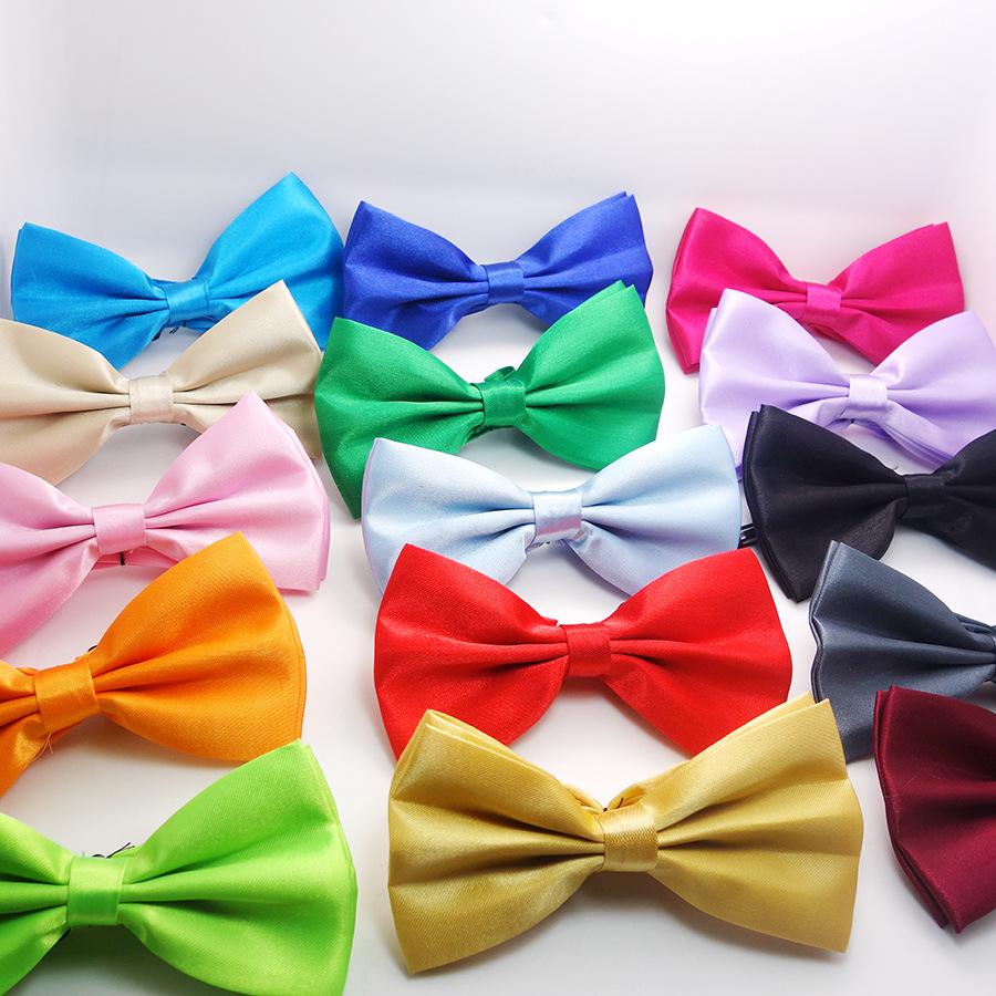 Men's Double-Layered Bow Tie, Solid Color Popular Glossy Casual Adult Variety of Multi-Color Wedding Korean Style Bow Tie Wholesale