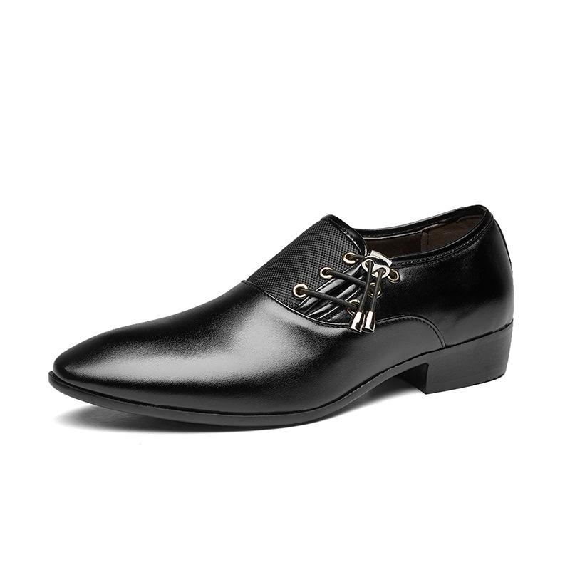 New large-size leather shoes for men, business formal shoes, versatile soft black casual shoes, one-piece drop shipping, pointed toe