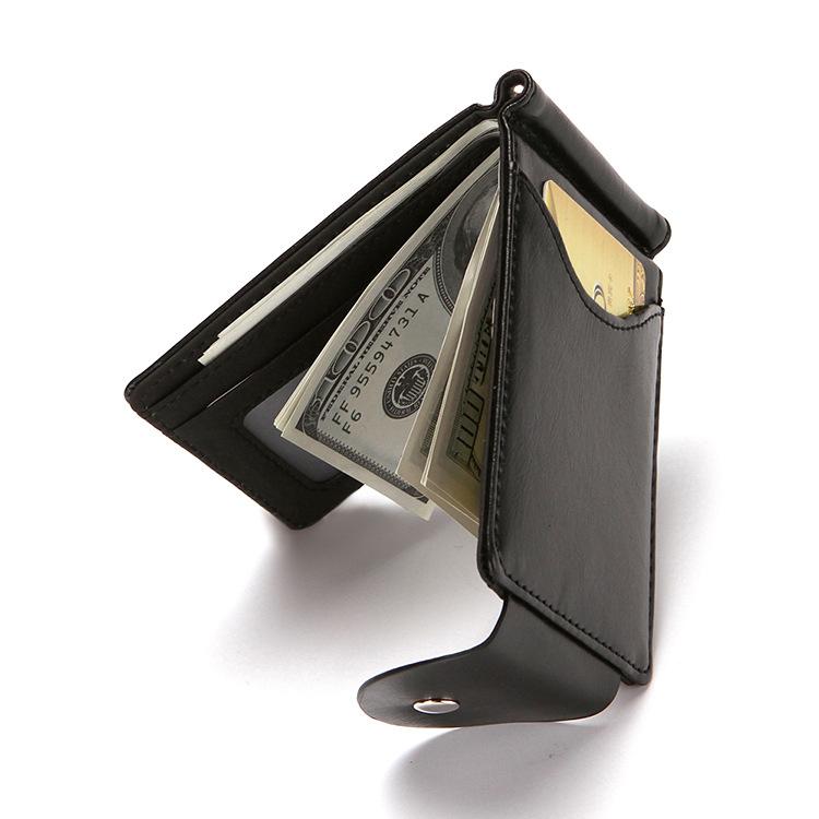Cross-Border Men's Wallets, Fashionable Wallets, Creative Card Holders, Men's Work Id Flip Buckles, Dollar Clips Wholesale