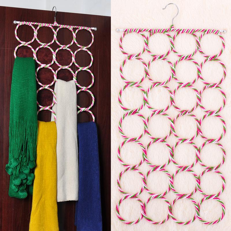 Multi-loop Rope Hanger Tie Scarf Loop Rack Silk Scarf Display Rack Home Storage Rack