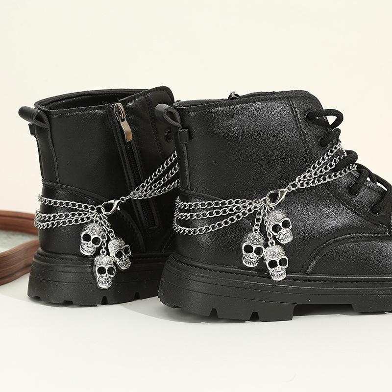 Cross-Border Halloween Skull Alloy Anklets, Personalized Trendyy Shoe Chain Accessories, European and American Fashion Boots Accessories
